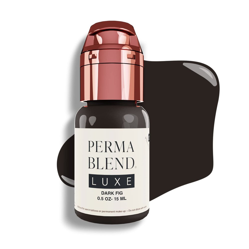 Perma Blend Luxe - Dark Fig - Vegan Lip Tattoo Ink - Cool Medium Brown Microblading Pigment with High Opacity - for Lip Blush & Permanent Makeup - Cruelty-Free (0.5 oz)