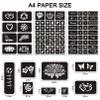 Temporary Tattoo Stencils for Women Girls and Kids, 410+ PCS Henna Tattoo Stencil Kit,Temporary Indian Arabian Glitter Airbrush Tattoo Stencils for Face Body Paint DIY view 4