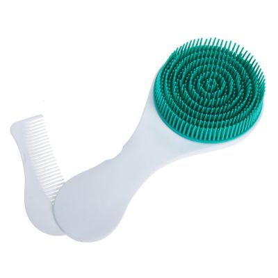 KALLORY Boy Girl Bath Brush Soft Silicone Scrubber for Newborns -Skid Design Gentle Scalp for Bathing Body Cleaning Multi-Functional Bath Brush Mirror