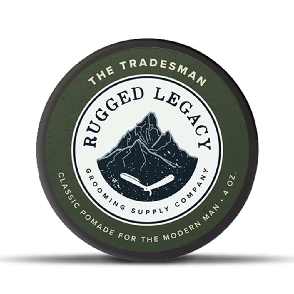 Rugged Legacy - Pomade, The Tradesman 4oz Pomade For Men, Hair Pomade For Men with Notes of Citrus and Select Spices, Mens Hair Pomade Medium Hold and Classy Matte Finish, Water Based Pomade for Men