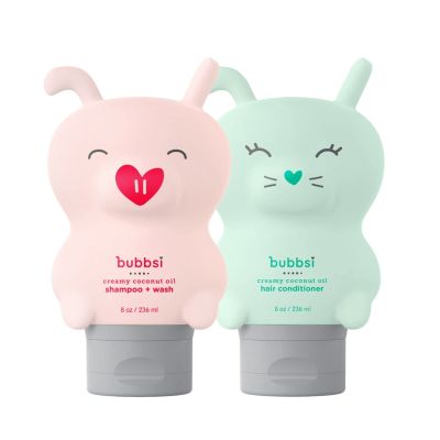 Bubbsi 2-in-1 Shampoo & Conditioner for Curly Hair, Deep Moisture for Dry Scalp, High Levels of Organic Cold-Pressed Coconut Oil, Sulfate and Paraben Free, Hypoallergenic, 32 oz