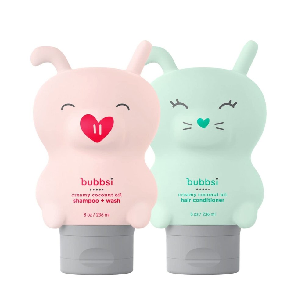 Bubbsi 2-in-1 Shampoo & Conditioner for Curly Hair, Deep Moisture for Dry Scalp, High Levels of Organic Cold-Pressed Coconut Oil, Sulfate and Paraben Free, Hypoallergenic, 32 oz