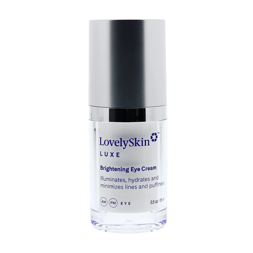LovelySkin LUXE Brightening Eye Cream - Helps Reduce Dark Circles and Puffiness Under Eye - Instantly Brightens and Softens Skin 0.5 Fl. Oz.