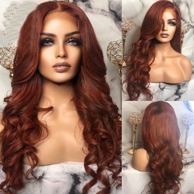 13x4 Lace Front Wigs with Baby Hair Brown Color Brazilian Remy Human Hair Wig for Women Body Wave Glueless Lace Wig (20inches, Brown Color)