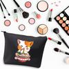 BDPWSS Cat Lover Makeup Bag Kawaii Anime Cat Gift Ramen Noodle Lover Gift Kitty Mom Cosmetic Bag Kitten Gift Crazy Cat Lady Zipper Pouch (Cat noodle bl) view 3