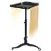 Rolling Salon Tray Cart Barber Trolley, Movable Wig Holder Hair Extension Tool Tray Organizer, Height Adjustable Multifunction Storage Cart, Hair Color Service Cart Station Utility Instrument Tray view 1