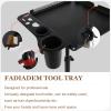 Rolling Salon Tray Cart Barber Trolley, Movable Wig Holder Hair Extension Tool Tray Organizer, Height Adjustable Multifunction Storage Cart, Hair Color Service Cart Station Utility Instrument Tray view 3