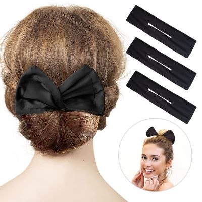 3 Pieces Hair Accessories for Women & Girls Kids - Lazy Curler, Flexible Donut Bun Maker, Twister for French Hairstyles (Black)