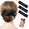 3 Pieces Hair Accessories for Women & Girls Kids - Lazy Curler, Flexible Donut Bun Maker, Twister for French Hairstyles (Black) view 1
