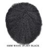 Afro Curl Toupee for Black Men Full Poly Brazilian Human Hairpiece Afro Kinky Wave Mens Toupee All PU Injected Man Wigs Male Hair Prosthesis (6mm afro wave, 1# JET BLACK) view 2