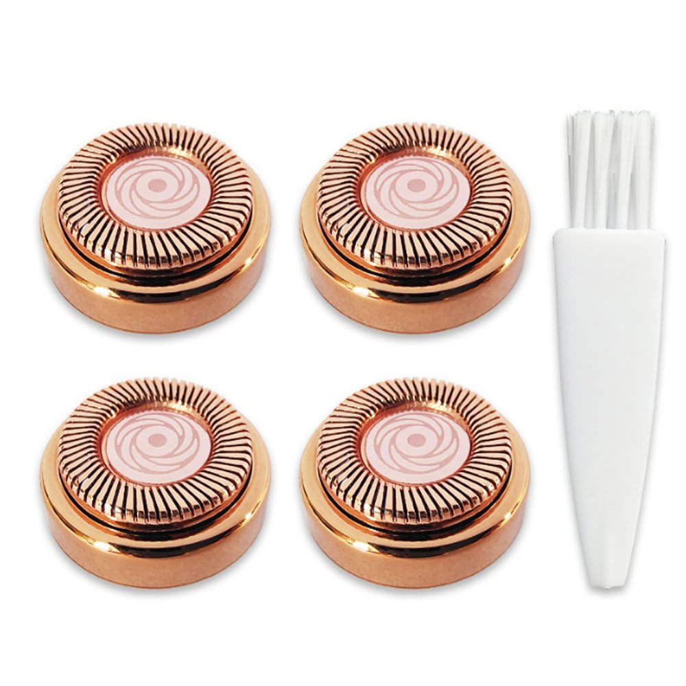 Women Facial Hair Remover Replacement Heads for Finishing Touch Replacement Heads Flawless Facial Hair Remover Tool for Women 18K Gold-Plated Rose Gold 4 Count