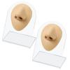 2 Pcs Silicone Nose Model Fake Rubber Nose Realistic Flexible Soft Body Part Displays for Piercing Practice Training Jewelry Display Practicing Suture Mannequin Teaching Tool with Acrylic Stand view 1