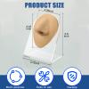 2 Pcs Silicone Nose Model Fake Rubber Nose Realistic Flexible Soft Body Part Displays for Piercing Practice Training Jewelry Display Practicing Suture Mannequin Teaching Tool with Acrylic Stand view 2