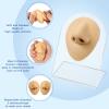 2 Pcs Silicone Nose Model Fake Rubber Nose Realistic Flexible Soft Body Part Displays for Piercing Practice Training Jewelry Display Practicing Suture Mannequin Teaching Tool with Acrylic Stand view 3