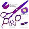 Professional Hair Cutting Scissors Sets Stainless Steel Barber Hairdressing Scissors Multifunctional Salon Thinning Scissors Straight Shears Tools Gifts for Mom Dad Friends (Purple) view 2