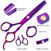 Professional Hair Cutting Scissors Sets Stainless Steel Barber Hairdressing Scissors Multifunctional Salon Thinning Scissors Straight Shears Tools Gifts for Mom Dad Friends (Purple) view 3