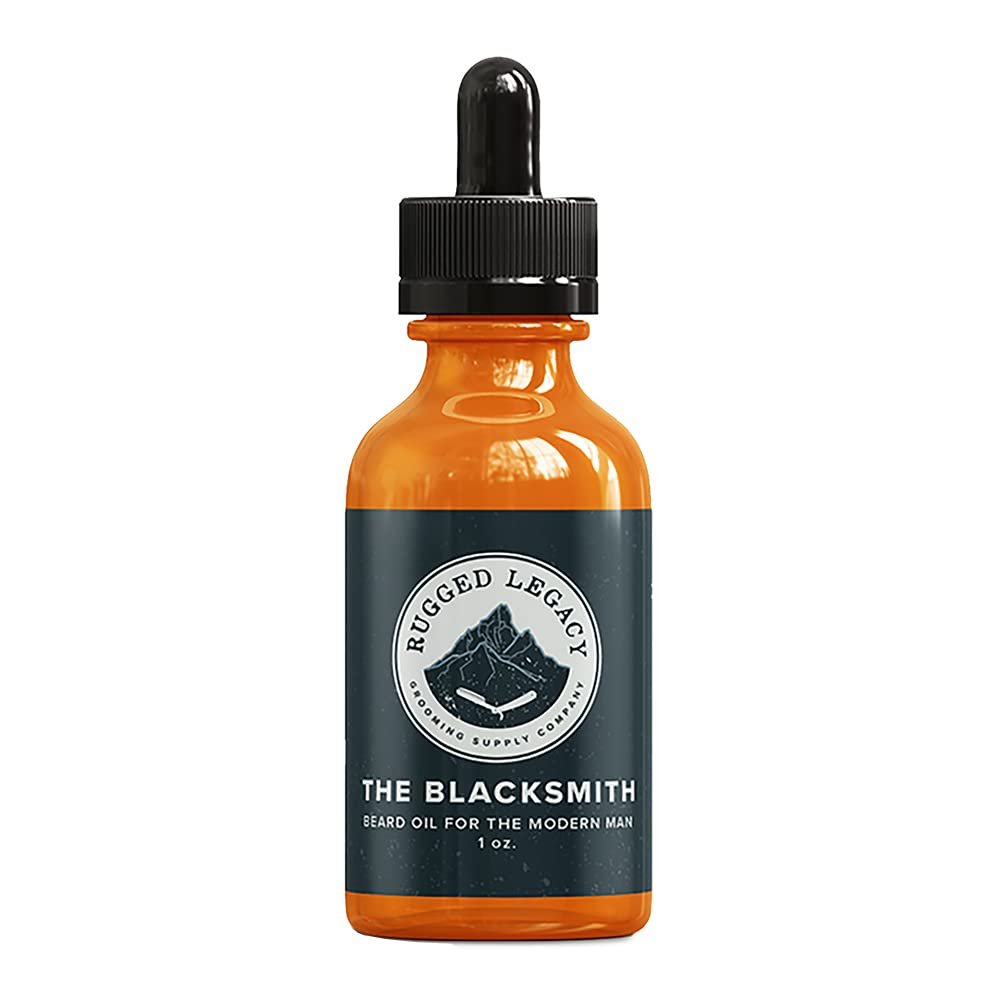 Rugged Legacy - Beard Oil, The Blacksmith 1oz Beard Oil For Men, For Softer & Manageable Beard Hair, Mens Beard Oil with Notes of Citrus & Contains Natural Oils to Keep Your Skin Soft & Moisturized