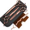 Professional Hair Cutting Scissors Sets Stainless Steel Barber Hairdressing Scissors Multifunctional Salon Thinning Scissors Straight Shears Tools Gifts for Mom Dad and Friends (Brown) view 1