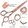 Professional Hair Cutting Scissors Sets Stainless Steel Barber Hairdressing Scissors Multifunctional Salon Thinning Scissors Straight Shears Tools Gifts for Mom Dad and Friends (Brown) view 2