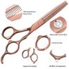 Professional Hair Cutting Scissors Sets Stainless Steel Barber Hairdressing Scissors Multifunctional Salon Thinning Scissors Straight Shears Tools Gifts for Mom Dad and Friends (Brown) view 3