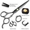 Professional Hair Cutting Scissors Sets Stainless Steel Barber Hairdressing Scissors Multifunctional Salon Thinning Scissors Straight Shears Tools Gifts for Mom Dad and Friends (Black) view 2
