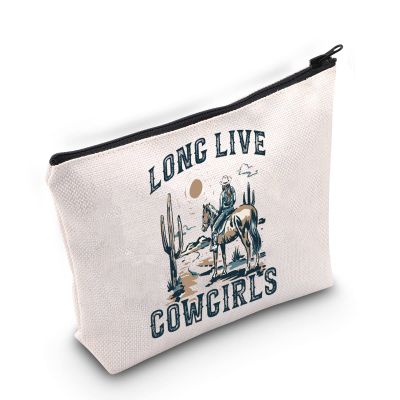 BLUPARK Western Gift Western Rodeo Zipper Bag Long Live Cowgirl Makeup Bag Western Women Cosmetic Bag Western makeup bag Cowgirl Gift Women Wild Vintage GiftLong Live Cowgirl