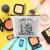 BLUPARK Western Gift Western Rodeo Zipper Bag Long Live Cowgirl Makeup Bag Western Women Cosmetic Bag Western makeup bag Cowgirl Gift Women Wild Vintage GiftLong Live Cowgirl  view 3