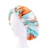 Magik Double-Sided Cover Satin Night Sleep Cap Hair Bonnet Hat Head w/Elastic Band (2 Pack, Green+Orange) view 2