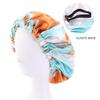 Magik Double-Sided Cover Satin Night Sleep Cap Hair Bonnet Hat Head w/Elastic Band (1 Pack, Green+Orange) view 3