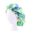 Magik Double-Sided Cover Satin Night Sleep Cap Hair Bonnet Hat Head w/Elastic Band (2 Pack, Green+Blue) view 2