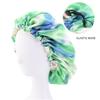 Magik Double-Sided Cover Satin Night Sleep Cap Hair Bonnet Hat Head w/Elastic Band (2 Pack, Green+Blue) view 3
