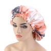 Magik Double-Sided Cover Satin Night Sleep Cap Hair Bonnet Hat Head w/Elastic Band (2 Pack, Gray+Orange) view 3