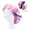 Magik Double-Sided Cover Satin Night Sleep Cap Hair Bonnet Hat Head w/Elastic Band (2 Pack, Pink+Blue) view 3