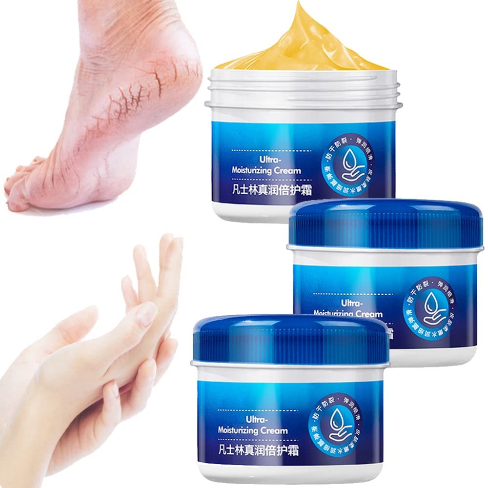 Foot Cream Anti-Cracking Moisturizing Foot and Hand Cream Beauty, Foot Cream For Dry Cracked Heels, Cracked Heel Treatment Repair, Foot Lotion Soften Rough & Calloused Feet Hand (3Pcs)