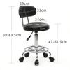 Ynredee Saddle Stool Chair,Round Saddle Stool Rolling with Footrest Adjustable Salon Chair with Back and Line for Standing Desk, Salon, Medical, Office (Black) view 2