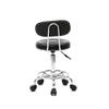 Ynredee Saddle Stool Chair,Round Saddle Stool Rolling with Footrest Adjustable Salon Chair with Back and Line for Standing Desk, Salon, Medical, Office (Black) view 3