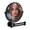 8 Inch Wall Mounted Makeup Vanity Mirror, Bathroom Mirror, Makeup Mirror, 360 Rotation Shaving Mirror, Double Sided Magnifying Cosmetic Mirror Extendable (Black 5X) view 1