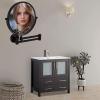 8 Inch Wall Mounted Makeup Vanity Mirror, Bathroom Mirror, Makeup Mirror, 360 Rotation Shaving Mirror, Double Sided Magnifying Cosmetic Mirror Extendable (Black 5X) view 2