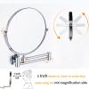 8 Inch Wall Mounted Makeup Vanity Mirror, Bathroom Mirror, Makeup Mirror, 360 Rotation Shaving Mirror, Double Sided Magnifying Cosmetic Mirror Extendable (Black 5X) view 4