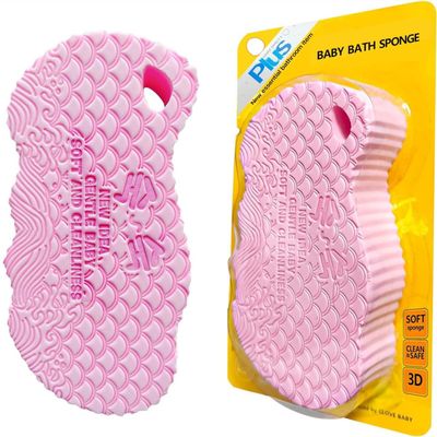 orxior Super Soft Exfoliating Bath Sponge Resuable Exfoliator Dead Skin Remover for Body Soft Bath Sponge Gentle Soothing Body Sponge Natural Fiber Shower Sponge for Adults&Kids (Pink)
