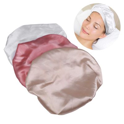 CALLARON Satin Sleeping Cap Set 3pcs Hair Sleep Cap for Women Sleep Bonnet for Long Hair Comfortable Elastic Breathable Material