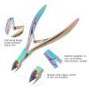 Stainless Steel Cuticle Nipper Large Coloful Professional Cuticle Cutter Pusher Trimmer Manicure Tools Perfect Nail Care Tool for Home Spa Saloon(Rainbow Color) view 4