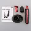 Feiyx 2 in 1 Nose Hair Trimmer for Men,Battery-Operated Silent Waterproof Nose Hair Trimmer,Eyebrow and Facial Hair Trimmer for Men and Women (Color : Red) view 2