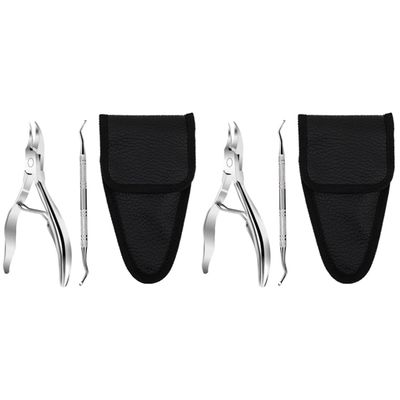 Beaupretty 2sets Nail Clippers Set Professional Pedicure Tool for Home Salon Use Includes Nail Trimmers and Pliers Protective Case for Manicure and Grooming