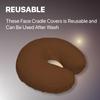 Massage Face Rest Cradle Cover by Acuforce | Patented Face Pillow Covers | 100% Cotton & Seamless | Crescent Cover Fits Massage Table & Chair Cushions (3 Pack, Chocolate) view 4