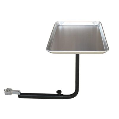 BossCaddi Pro Silver Metal Swivel Salon Tray - 270 Degree Attaches Directly to Salon Chair (No Wheels) - Alternative to Traditional Tray, Cart, Trolley