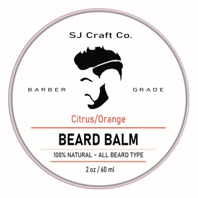 Beard Balm 2oz - SJ Craft Co Beard Wax - Mustache Wax - Light Hold - For a Softer, Smoother, Moisturized Beard - Made with Clear, Natural 2 Ounce (Pack of 1)