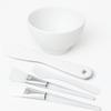 APPEARUS Silicone Facial Mask Mixing Bowl 5-Piece Set  1 Bowl, Brushes, and Spatulas  Food-Grade, Flexible, Skincare Mixing Kit for Spa and Home Use  (White - 5-Pc Set) view 1