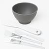 APPEARUS Silicone Facial Mask Mixing Bowl 5-Piece Set  1 Bowl, Brushes, and Spatulas  Food-Grade, Flexible, Skincare Mixing Kit for Spa and Home Use (Dark Gray - 5-Pc Set) view 1