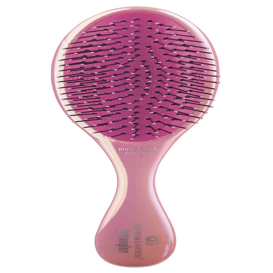 Olivia Garden OG Detangler Brush  Removable Cushion, Gentle Scalp Massage & Detangling for Wet or Dry, Medium to Thick Hair  Opal Pink